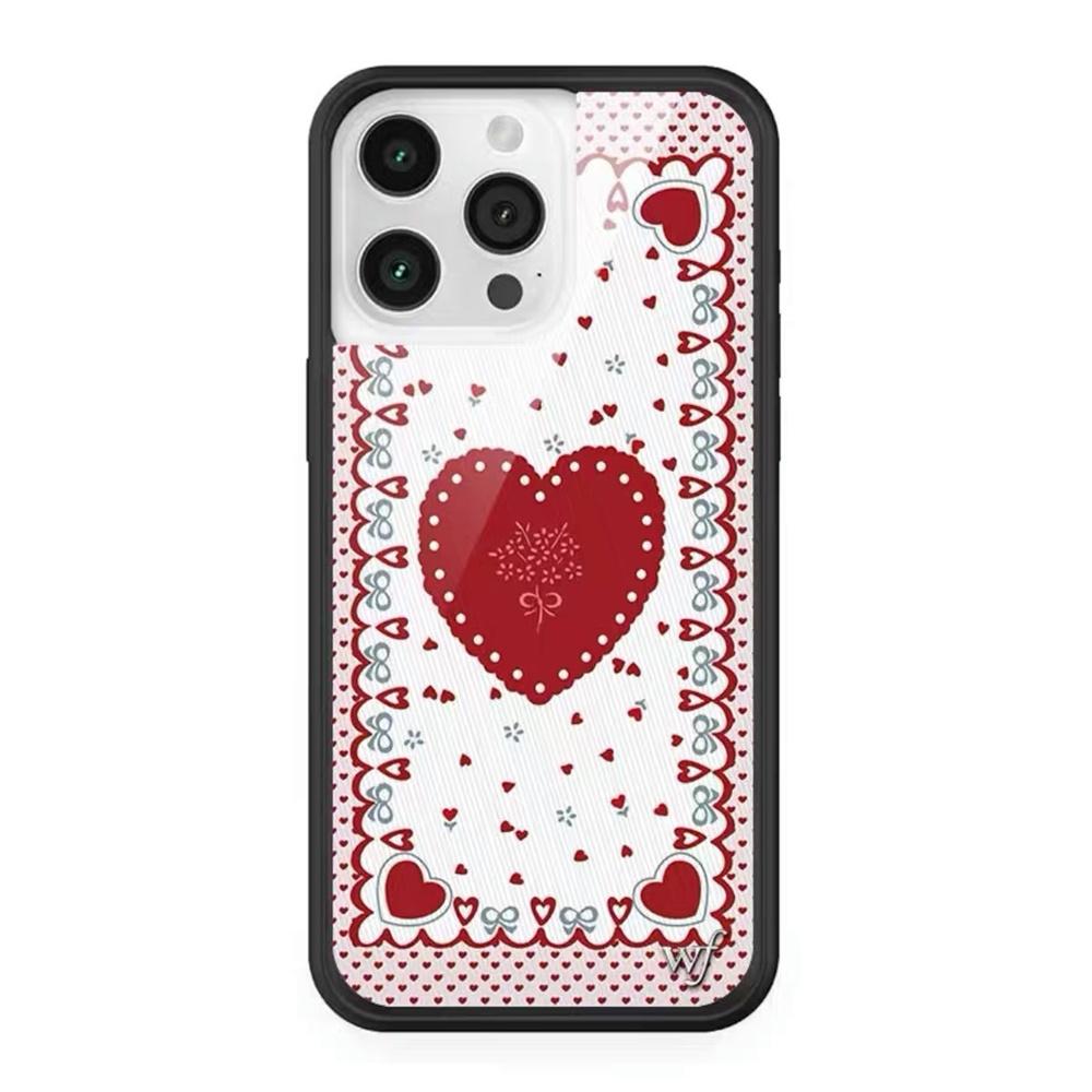 Чехол для телефона с дикой клубникой для iPhone 12 13 14 15 plus 16 pro 17 promax Чехол WF Леопардовый принт Вишня Милый мультяшный чехол