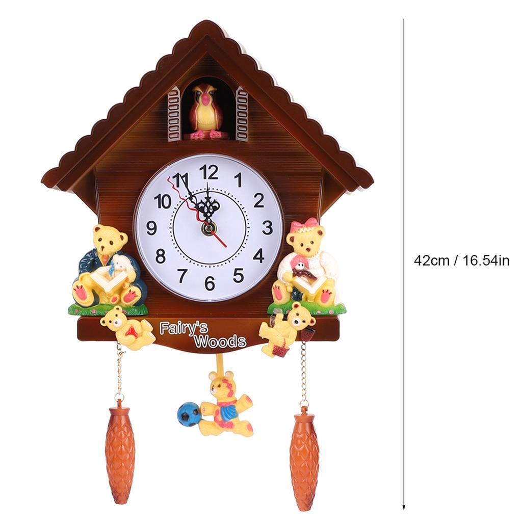 Cuckoo Clock Tree House Wall Clock Art Vintage Decoration for Home