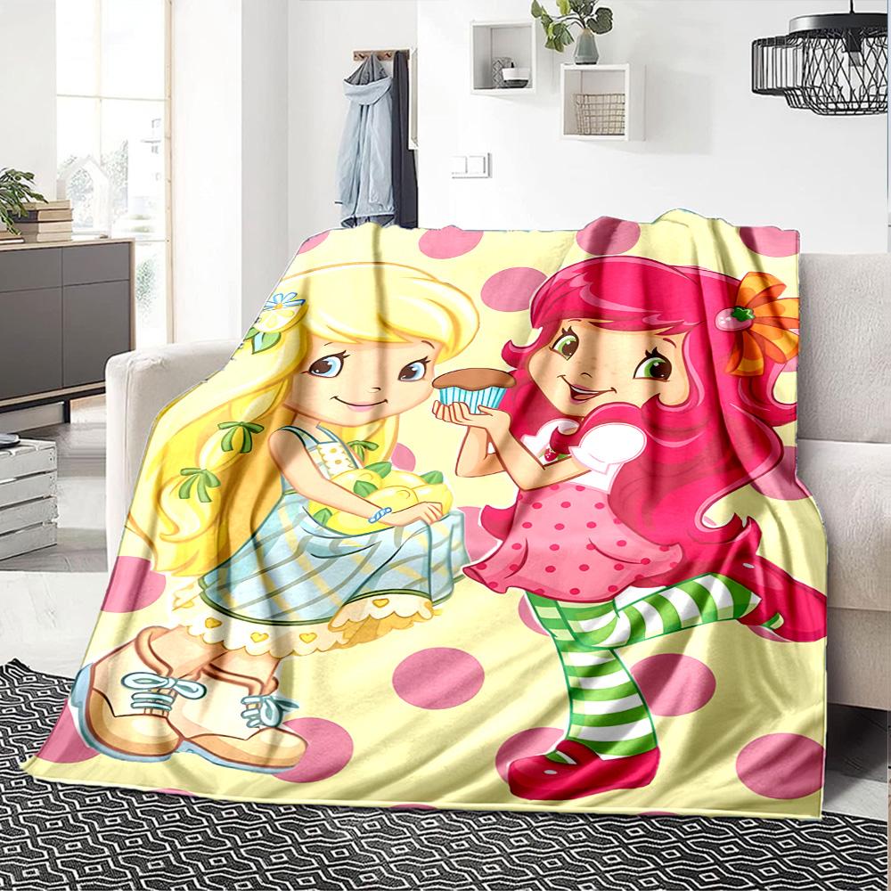 1pc Princess Strawberry13 Blanket, Gift, for Men and Women, Soft Blanket, Good for Sofa Bed Couch Travel, Lightweight Flannel Blanket