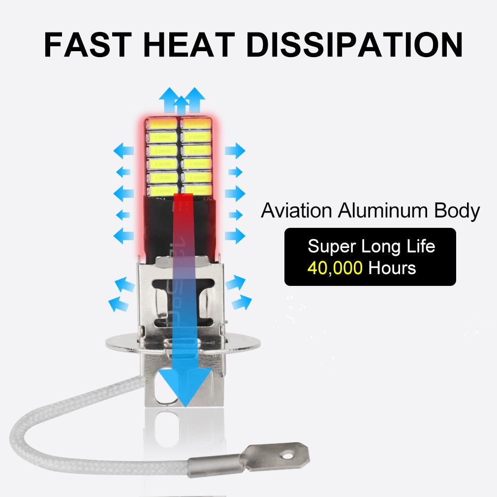 2шт H1 H3 светодиодные противотуманные фары лампы 6000K белые супер яркие высокой мощности автомобильные DRL авто лампы