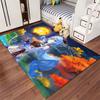 Blue-haired anime girl with lantern design. Non-slip rug suitable for living room and bedroom sofas.