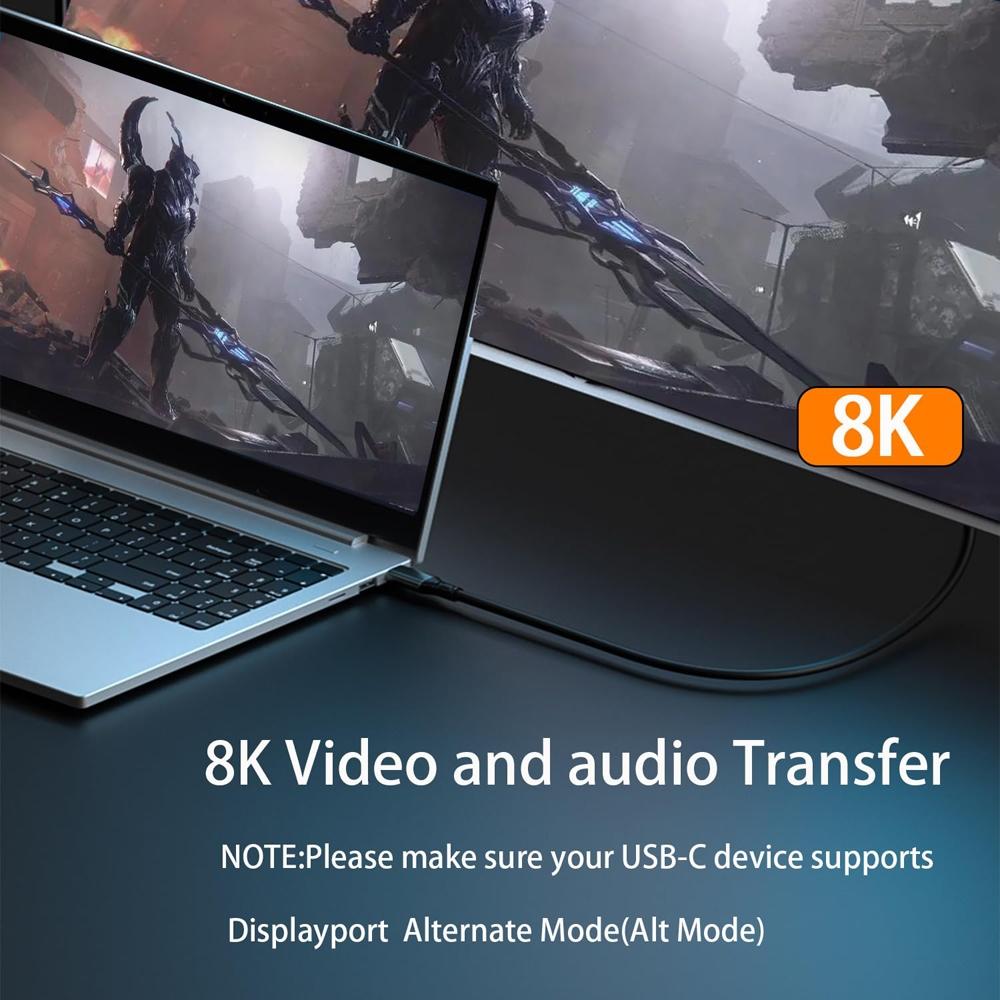 Кабель USB C-USB C PD 100 Вт USB 3.2 Type-C Gen2 20 Гбит/с 8K @ 60 Гц Видеокабель для передачи данных для ПК, ноутбука, Macbook, iPad, iPhone 15 Pro Max