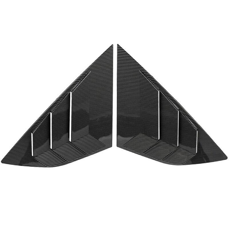 For Ford Focus Hatchback 2012-2018 Car Rear Louver Window Side Shutter Quarter Cover Trim Sticker Vent Scoop ABS Carbon Fiber