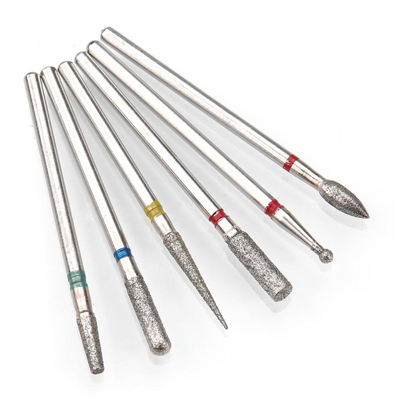6 шт. алмазные фрезы для ногтей, набор сверл для маникюра, аксессуары для педикюра, электрическая машина, кисточка для ногтей, инструменты для заусенцев