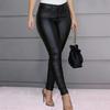 Fashion PU Leather Woman Pants Autumn Black Casual Office Lady Pencil Pants Women Leggings Winter Solid High Waist Trouser 24377