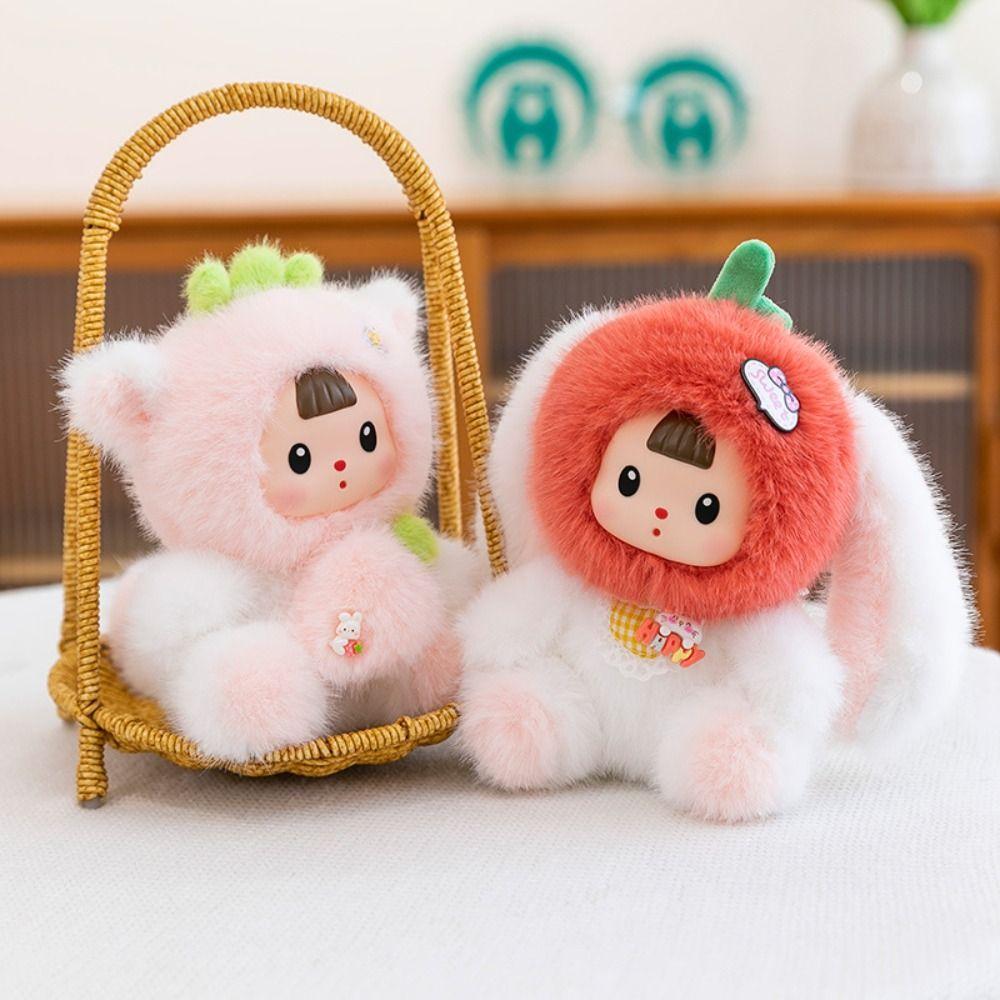 Cartoon Little Raccoon Plush Doll Cute Animal Strawberry Cat Doll Kids Birthday Christmas