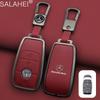 CRX1 Leather Car Key Case Cover Keychain For Mercedes Benz W205 W213 X253 W222 W206 W223 X254 EQE EQS A C E S GLC EQ Series 2015-2026