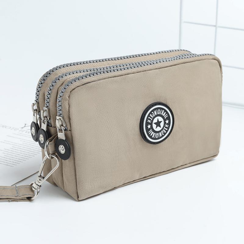 Новый женский кошелек для монет на трех молниях из вываренного денима, косметичка, сумка для телефона, ручная портативная сумка