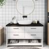 Bathroom Vanity Top in Dark Brown 140 x 60 x (2 6) cm Solid Wood