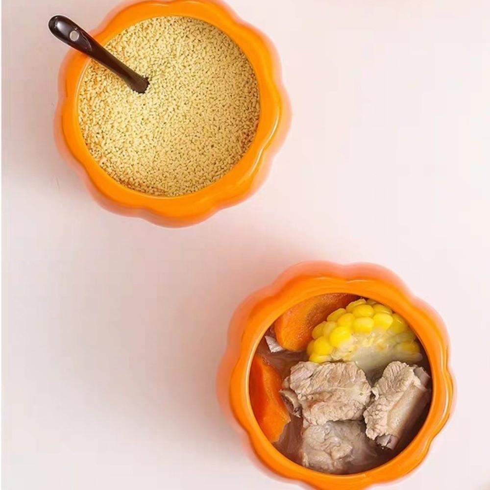 Halloween Decorations Soup Bowl with Lid Spice Jar Cartoon Seasoning Jar Halloween