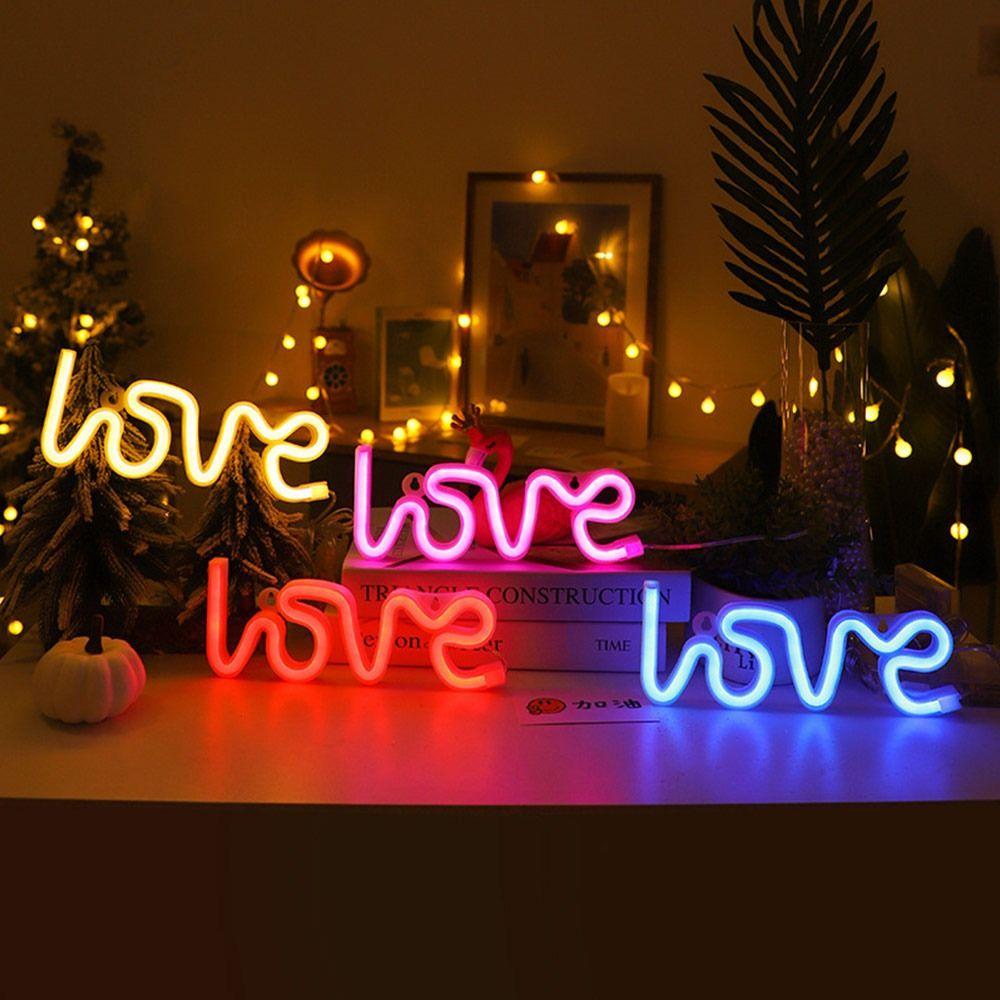 LED Atmosphere Light Love Shape Light Battery Powered Wall Lamp  Valentine's Day Gifts