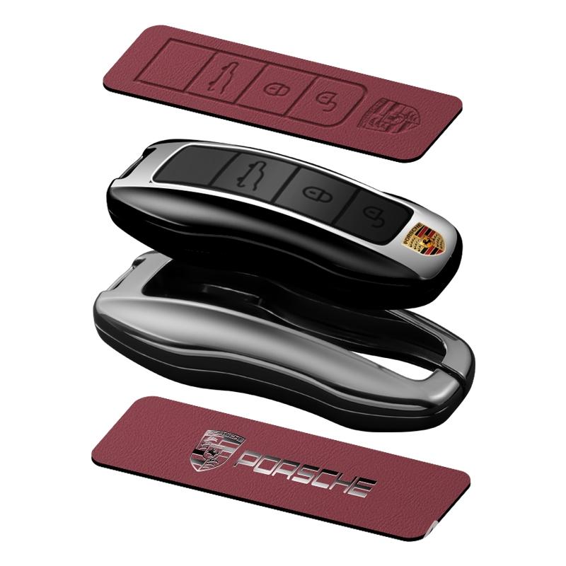 Fashion Car Key Case Cover Shell For Porsche Panamera Spyder Carrera Macan Cayman Cayenne 911 970 981 991 Keychain Fob Accessory QF9
