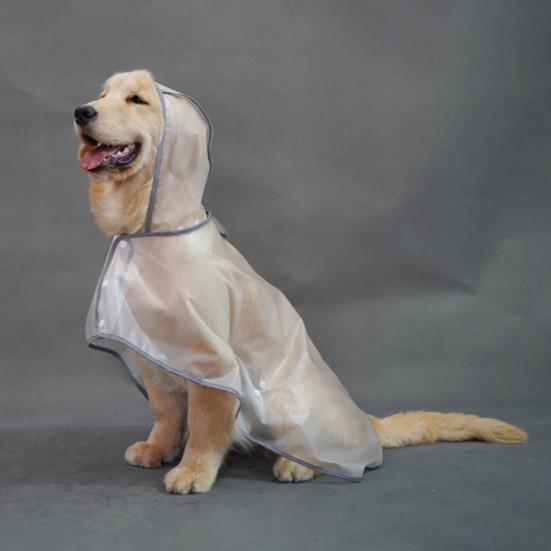 Прозрачный дождевик для собак, водонепроницаемое пончо для питомцев, дождевая куртка с капюшоном, дождевик с отверстием для поводка для щенков и собак малых и крупных пород