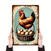 Винтажная фермерская курица яйцо деревенский металлический жестяной знак настенное искусство декор 8x12 дюймов