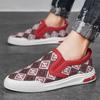 Fashion Vintage Print Canvas Loafers Men Slip On Casual Shoes Men Comfortable Men's Vulcanised Shoes Flat Sneakers 2024 Chaussure Hommes