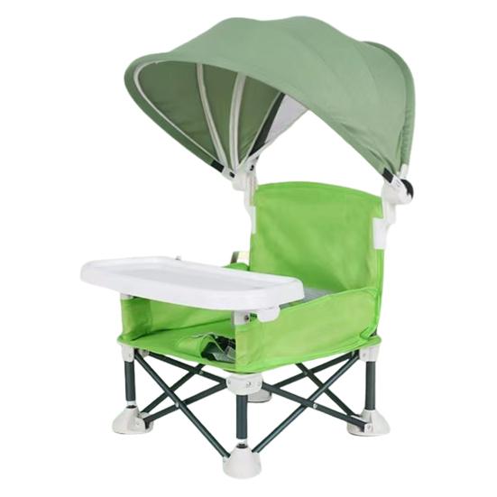 Foldable Toddler Chair with 3-point Harness Storage Bag Adjustable Straps Removable Tray Portable Feeding