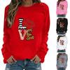 Женский модный пуловер с длинными рукавами и принтом ко Дню святого Валентина