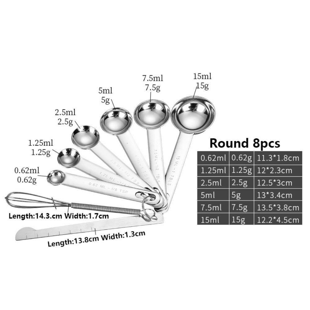 Food Grade Measuring Spoon Set with Scale Measuring Ruler Coffee Measuring Spoon Multipurpose Stackable Kitchen Measuring Cup