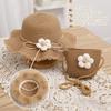 Breathable Kids Straw Cap Bag UV Protection Beach Cap Outdoor Bucket Hat  Children Girls