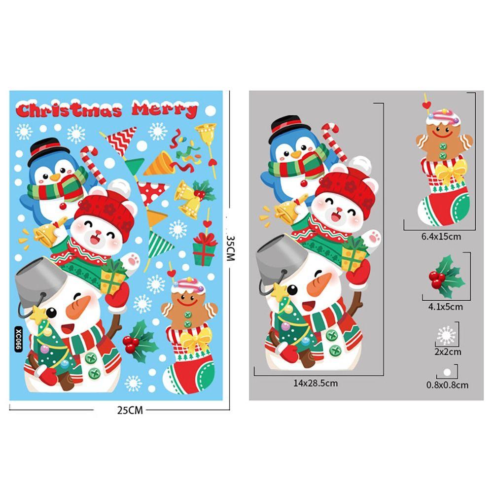 Новогодние наклейки на окна 2024, Рождественская зеркальная наклейка, статическая наклейка, рождественская наклейка, подарки