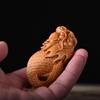 Миниатюрная статуэтка дракона из дерева, Резьба по цельному дереву, Животное, Дракон, Рыба, Украшения для дома, Подарок, Коллекция года Дракона, Сувениры