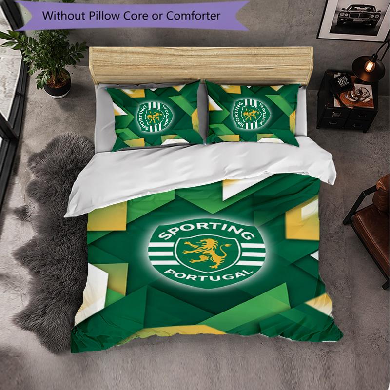 Sporting CP FC Themed Bedding 3Pcs Duvet Cover Set Decorative Bed Linen For Teen Room Home Decoration