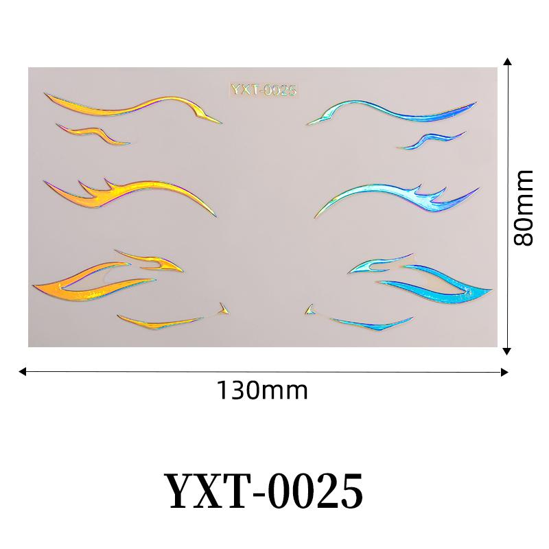 Butterfly Tattoo Sticker and Face Tattoo Sticker with Gold Foil for Stage Makeup and Photo Shoots Gold Foil Eyeliner Stickers