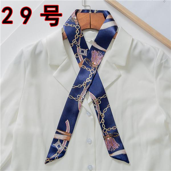 Luxury Brand Bag Scarf Foulard Femme Hijab Scarf Women Hair Silk Scarf Handle Bag Ribbons Long Skinny Scarves