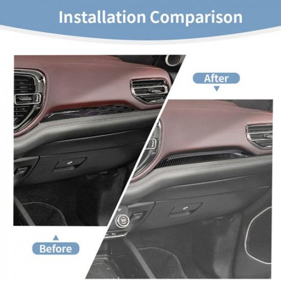 Carbon Fiber Inner Passenger Side Dash Panel Trim Strip For Dodge Durango +
