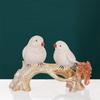 2 Birds Sitting On Tree Branch Figurine Home Decoration Showpiece Chidiya Statue for Home Decor Item Sparrow Pair Showpiece