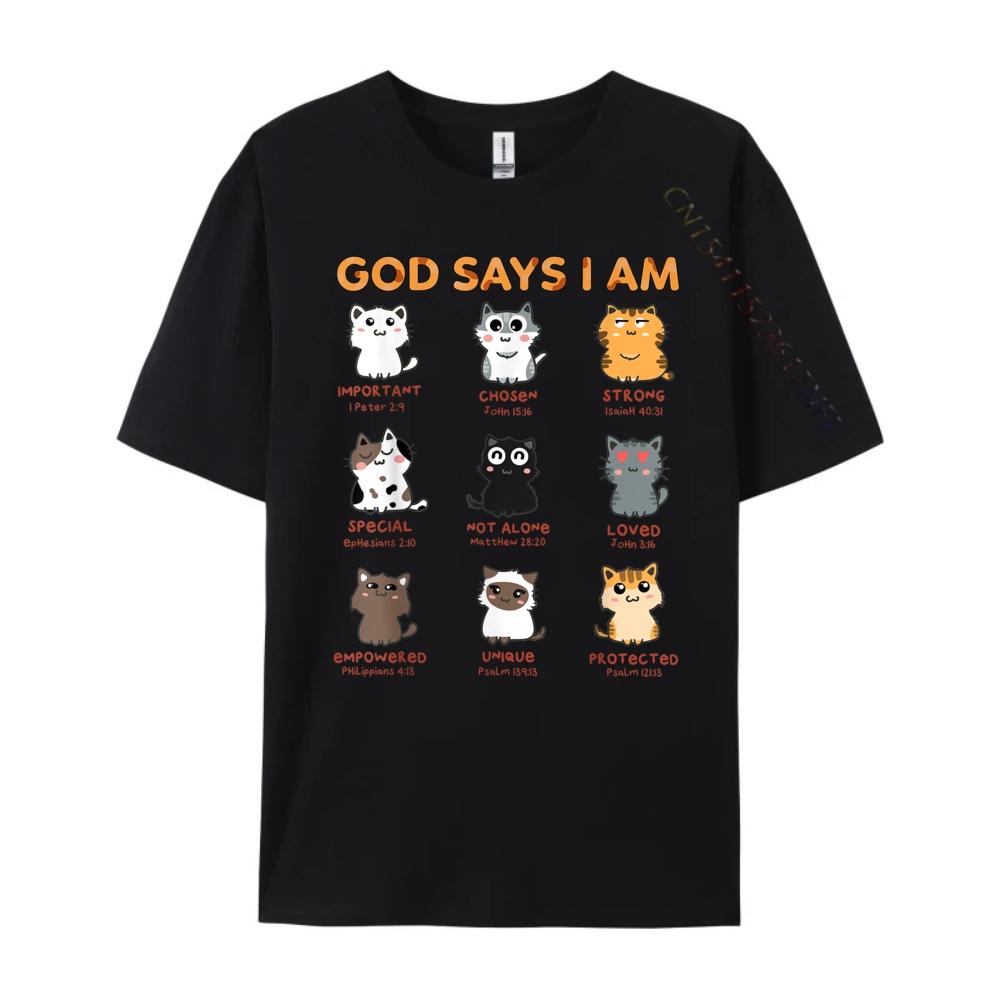 God Says I Am Kitten Cat Funny Cats Bible Verse Christian Funny T Shirts High Quality