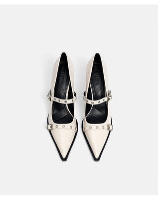 Модная женская обувь с низким верхом 2025 Весна и Лето Модный дизайн с пряжкой на одной линии Острый носок Сексуальный стиль С мелким вырезом Высокие каблуки