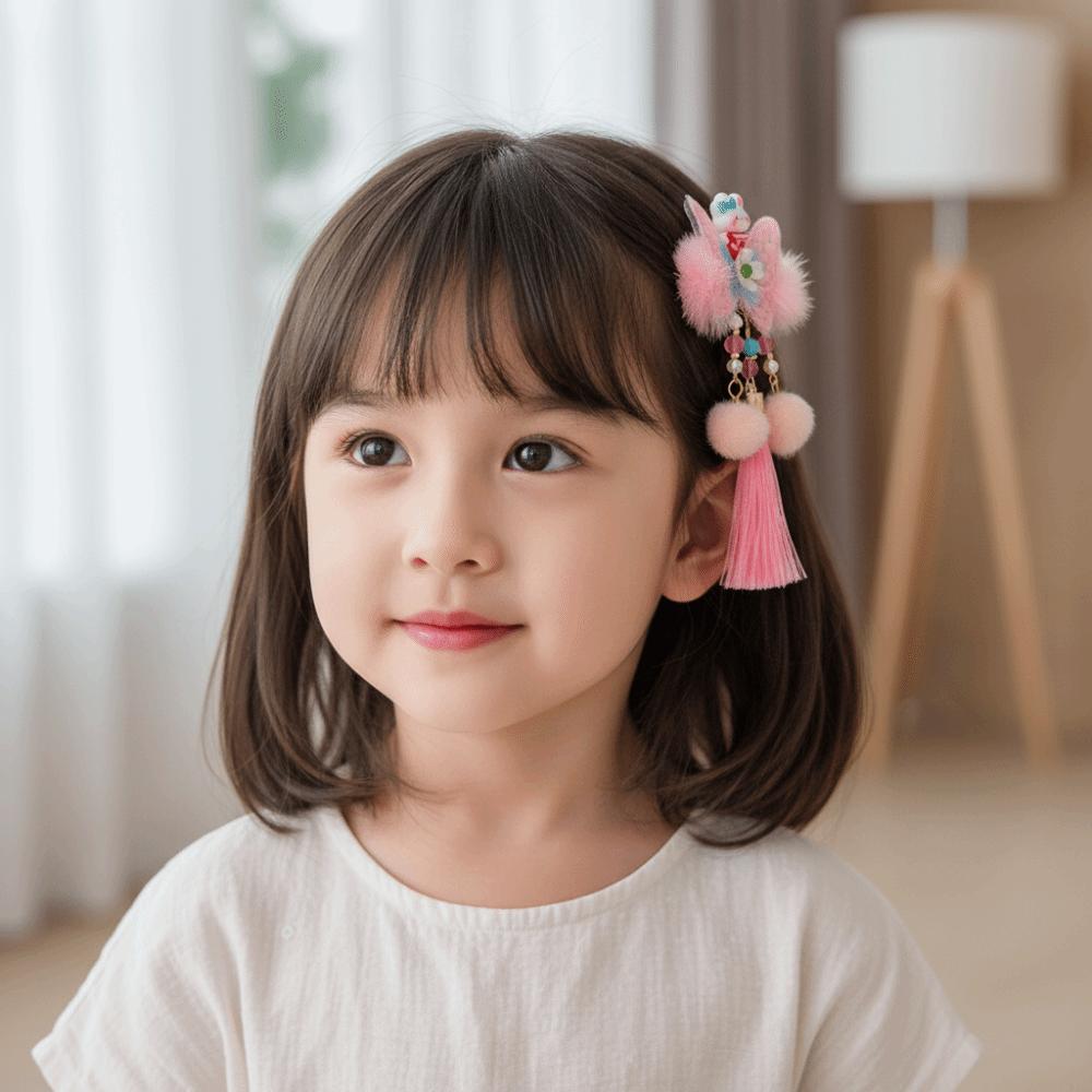 Cute Tassel Hairpin Bow New Year Hair Accessory Hanfu Traditional Chinese Hair Clip Cosplay Events