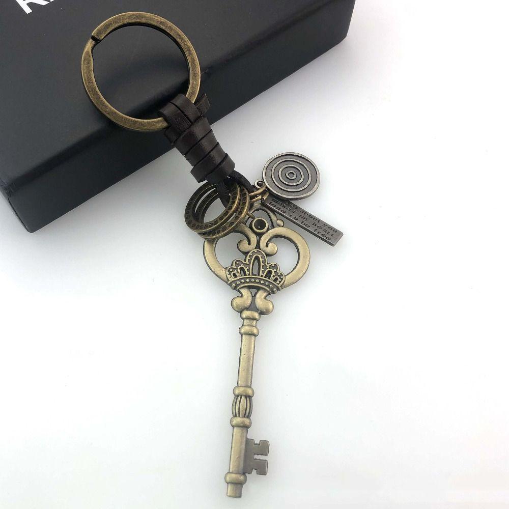 Ручная вязка подвеска в стиле панк-замок цинковый сплав луна автомобильный брелок для ключей женщина леди девушка