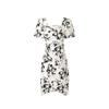 Женское элегантное платье A-силуэта с принтом и пышными рукавами PEACEBIRD