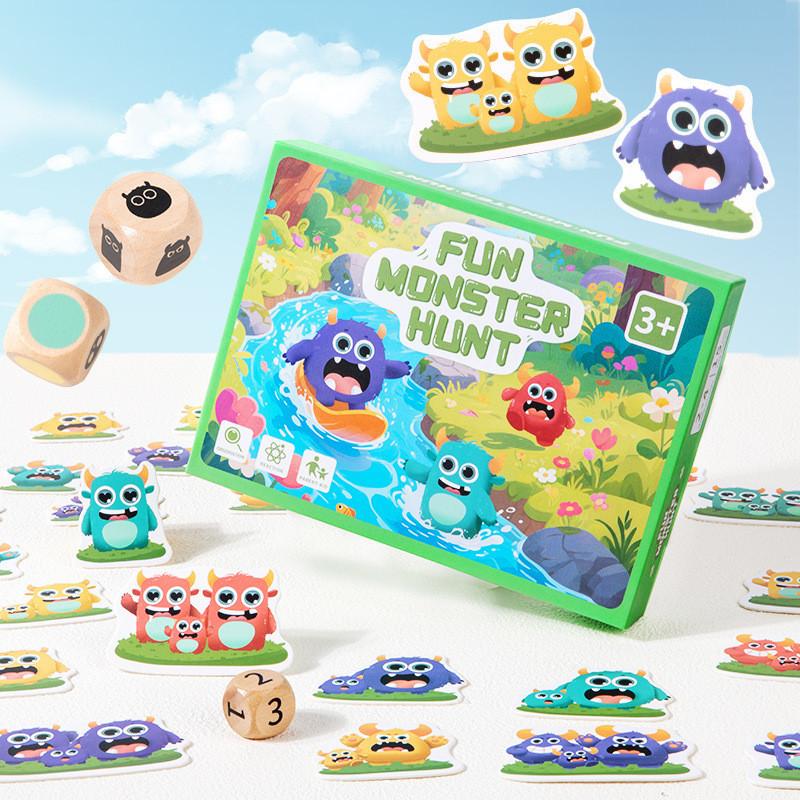 Wood Fun Monster Hunt Desktop Interactive Game Children Puzzle Toy For Kids Early Education