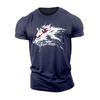 Летняя 3D-печать Untamed Wolf Red Eyes Drip Gym Cotton Casual Men Short Sleeves Man Tough Guy T-Shirt