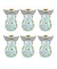 Fourcart Cute Handmade Glass Sugar Angel Bells (Set of 6), Pink