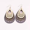 Серьги смешанного цвета, большие, этнические, богемные, винтажные, висячие, деревянные, серьги-подвески, день рождения