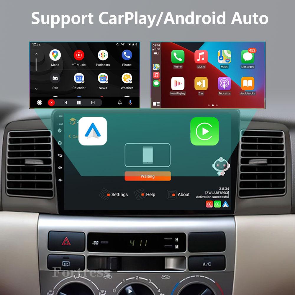 2Din Android14 для Toyota Corolla E120 E130 2000-2004 Автомобильный Радио Мультимедиа Видео Плеер GPS Навигация Carplay Стерео Автомагнитола