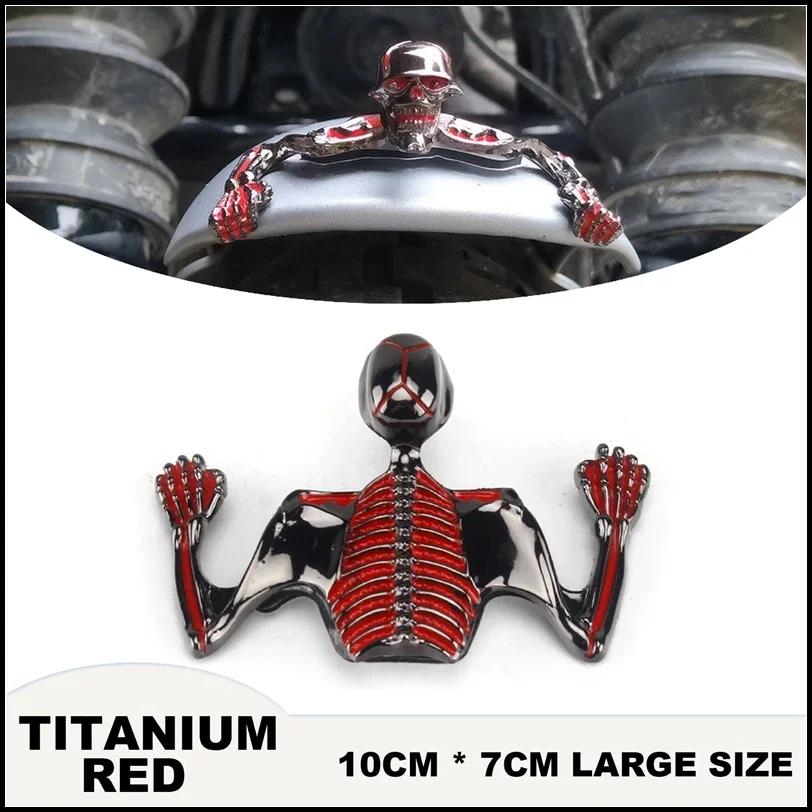 Козырек фары мотоцикла, украшение в виде черепа на шоссе, зомби, переднее крыло, стальной череп, украшение в виде скелета для аксессуаров Harley