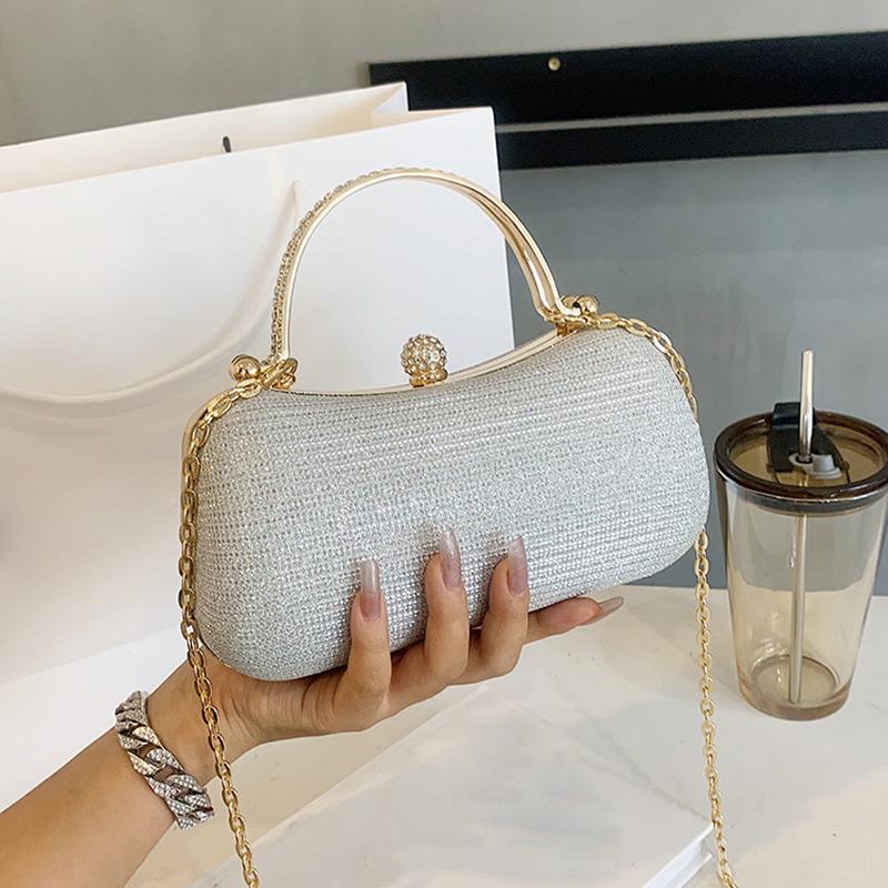 Dinner Bag Shiny Fashion Handheld Bag One Shoulder Chain Women's Crossbody Bag