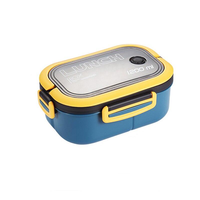 1200ml Double-layer Lunch Box Portable Compartment Fruit Food Box Microwave Lunch Box With Fork And Spoon Picnic Fresh Box