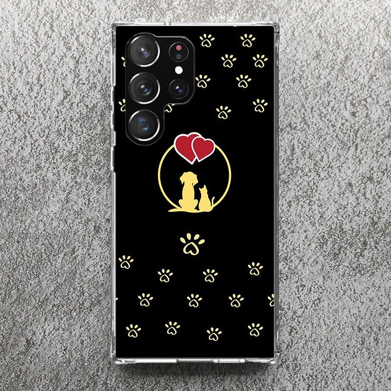Dog FootPrint Soft Case for Samsung Galaxy S25 S24 S23 S22 Ultra S21 Plus S20 FE Phone Shell S10 + Pattern Cover Paw Cute Print