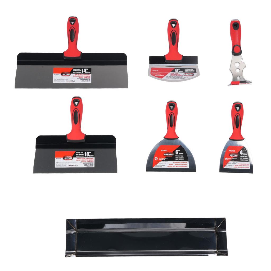 Drywall Hand Tool Kit Stainless Steel Putty Taping Tools Paint Scraper 16 Inch Mud Pan Bucket Scoop