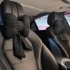 Car Headrest Bowknot Neck Support Pillow - Cervical Seat Cushion Pair