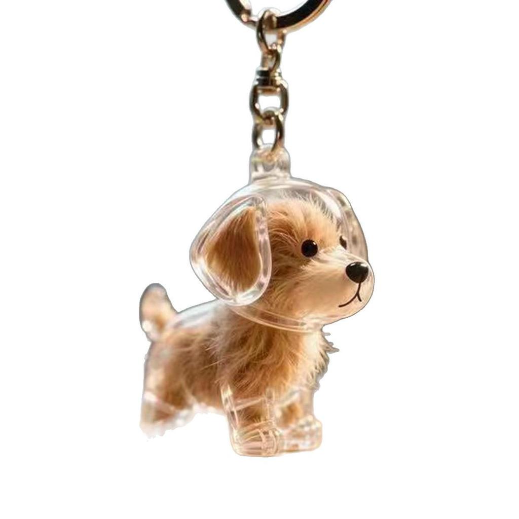Подвеска-брелок для хранения щенка золотистого ретривера - Милый прозрачный шарм-рюкзак для памятной коллекции.