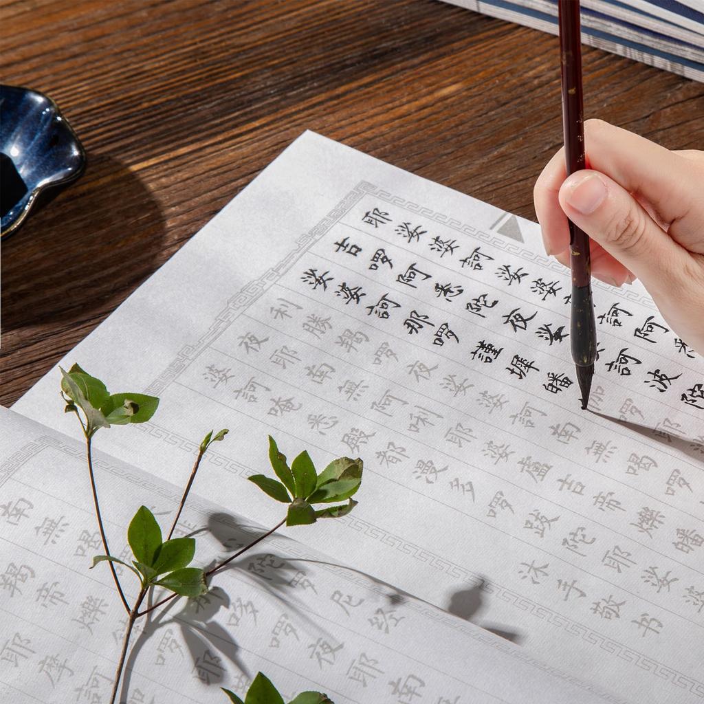 Трассировка Сутры Тысячи Иероглифов Крупная Каллиграфия Подходит для Тонкой Кисти и Перьевой Ручки 5 Тысяч Иероглифов Иероглиф x Бумага, Иероглифы, Практика,