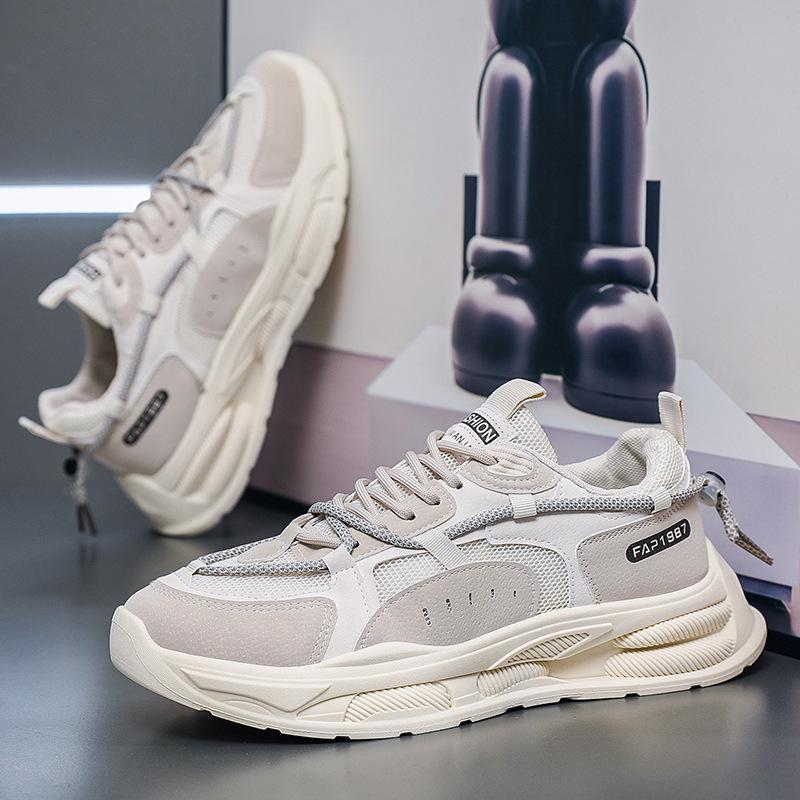 Новая летняя мужская обувь дышащая сетчатая спортивная обувь мужская трендовая универсальная увеличивающая рост обувь на платформе повседневная беговая обувь для пап