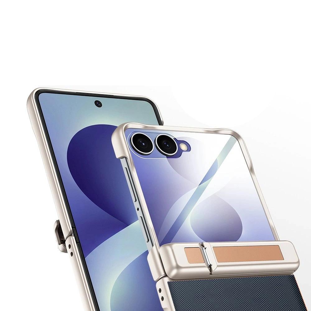 Samsung Galaxy Z Flip 8 Case, Hinge Kickstand, with Glass for External Screen, Blue